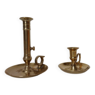 Pair of brass candlesticks