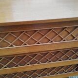 Commode en rotin ancien vintage pieds compas
