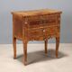 Antique baroque bedside table in walnut and maple, Italy, 18th century.