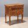 Antique baroque bedside table in walnut and maple, Italy, 18th century.