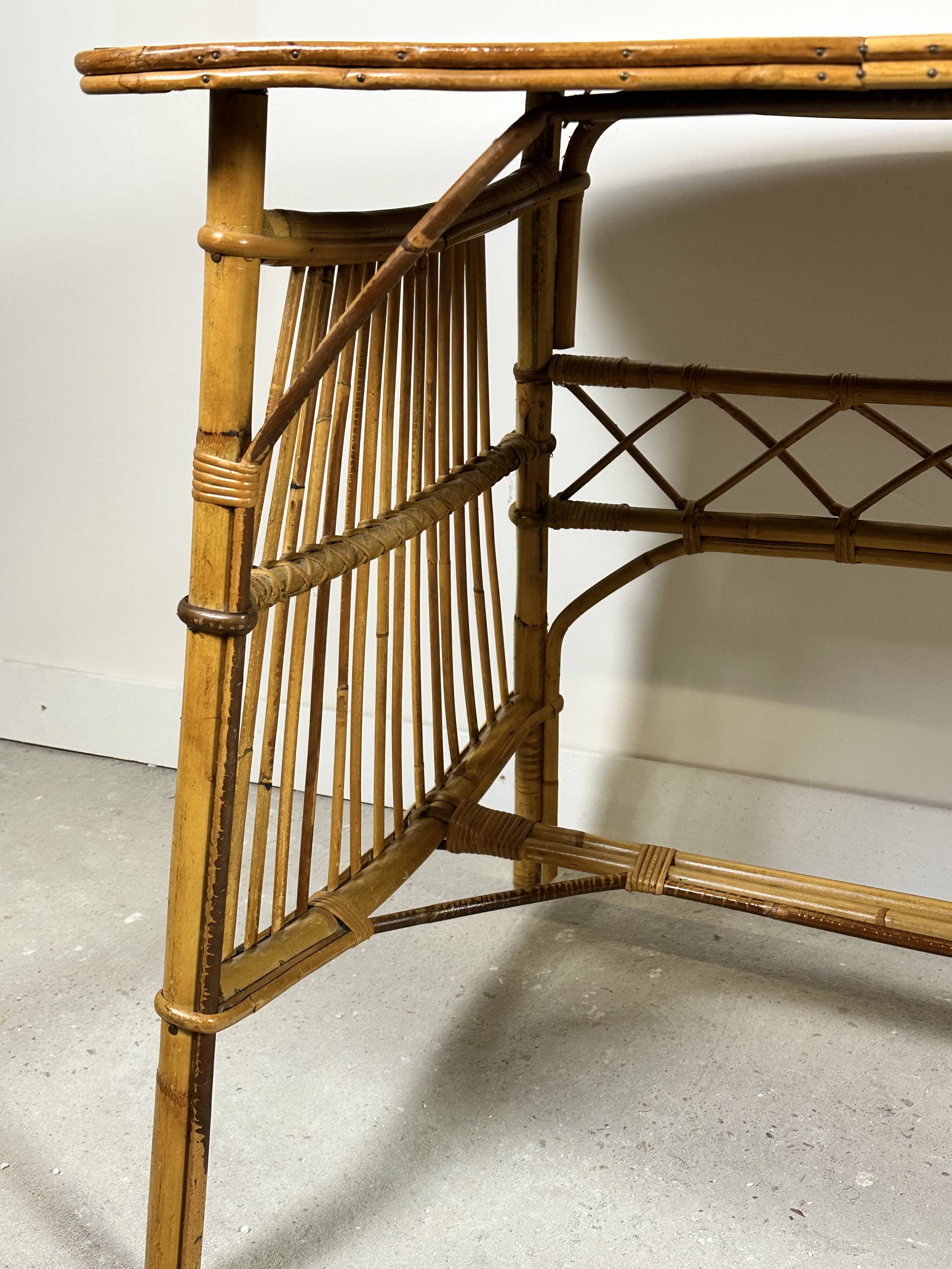 Vintage rattan desk 1960