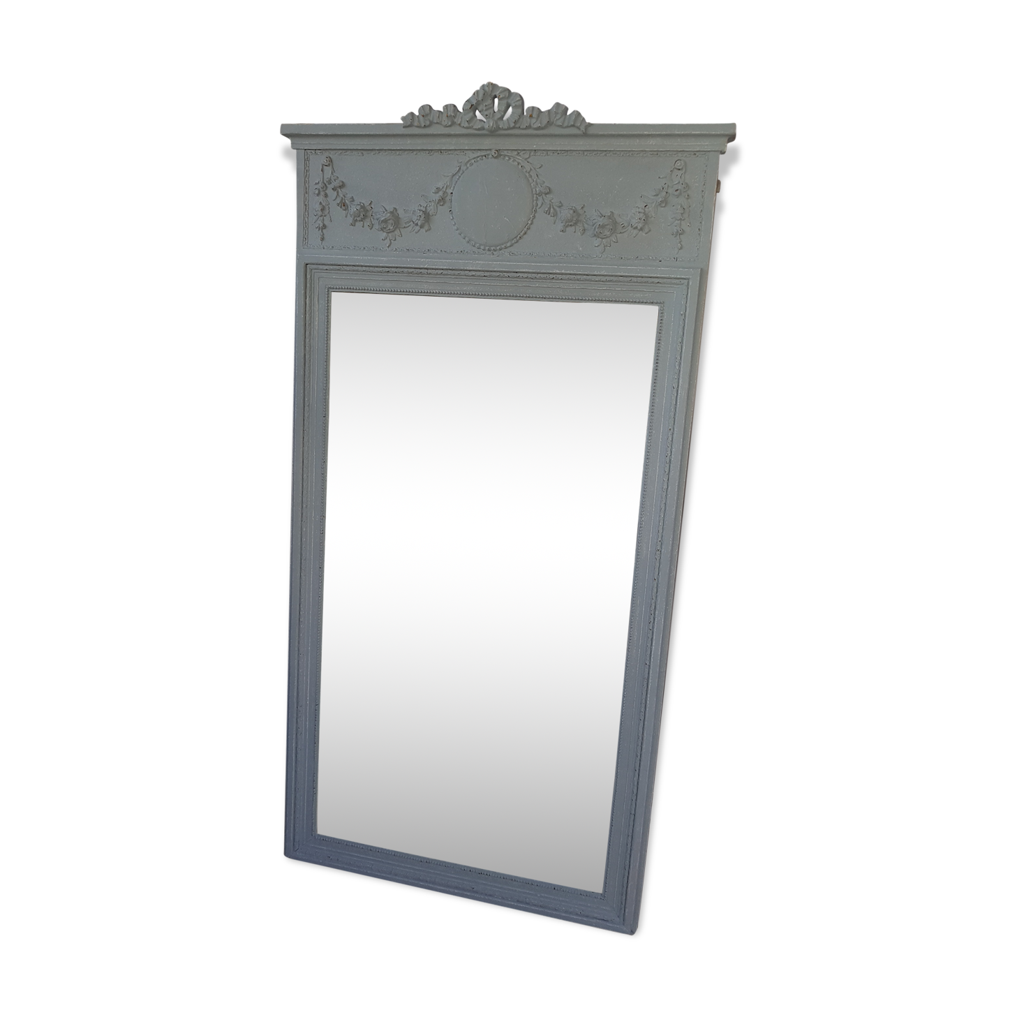Louis xvi style trumeau painted mirror  163x84cm