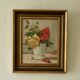 Huile sur panneau suédoise originale – « Nature morte : vase de roses »