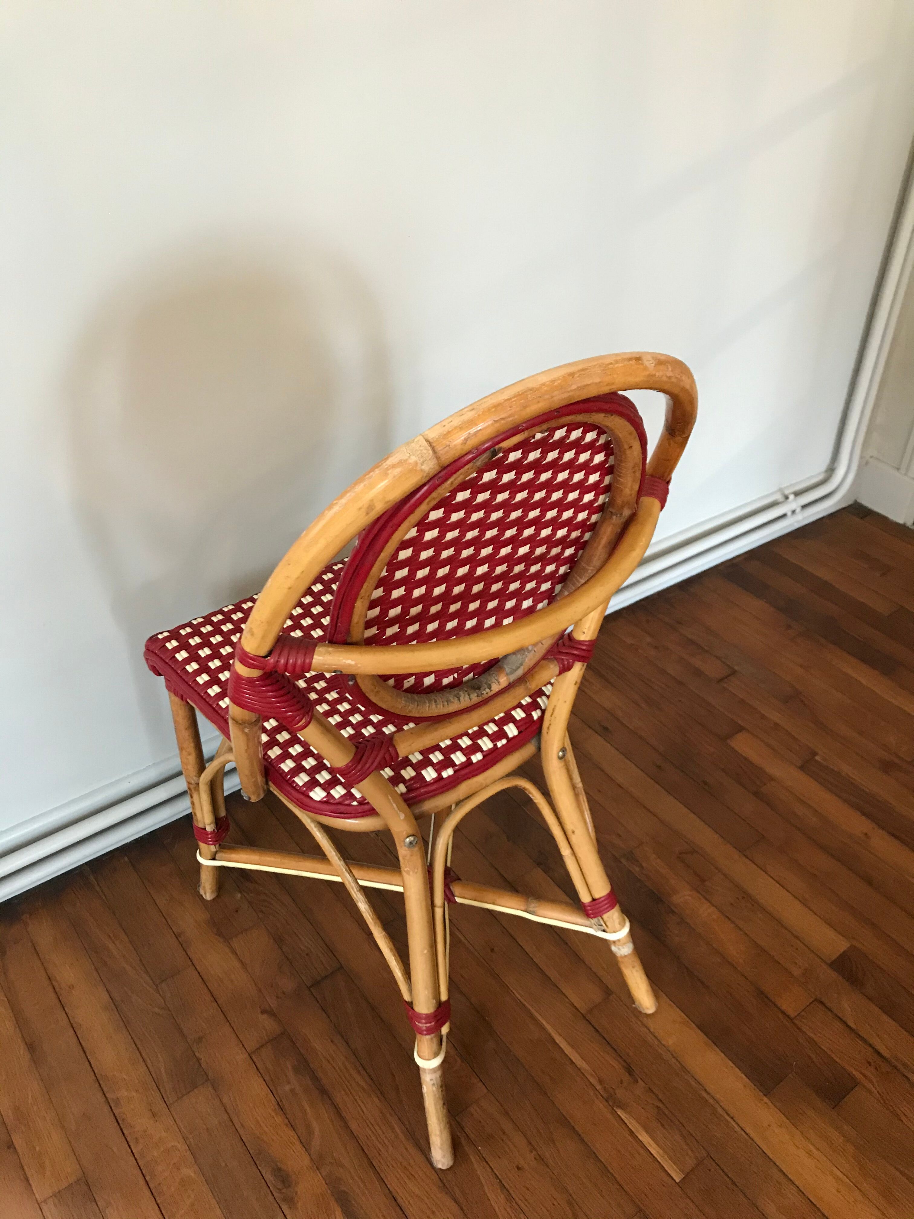 Rattan bistro chair and braiding