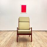 Danish Mid-Century  Lounge Chair and Stool by Ole Wanscher for Poul Jeppensens, Senator Series