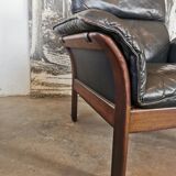 Paire de fauteuils Scala en cuir noir