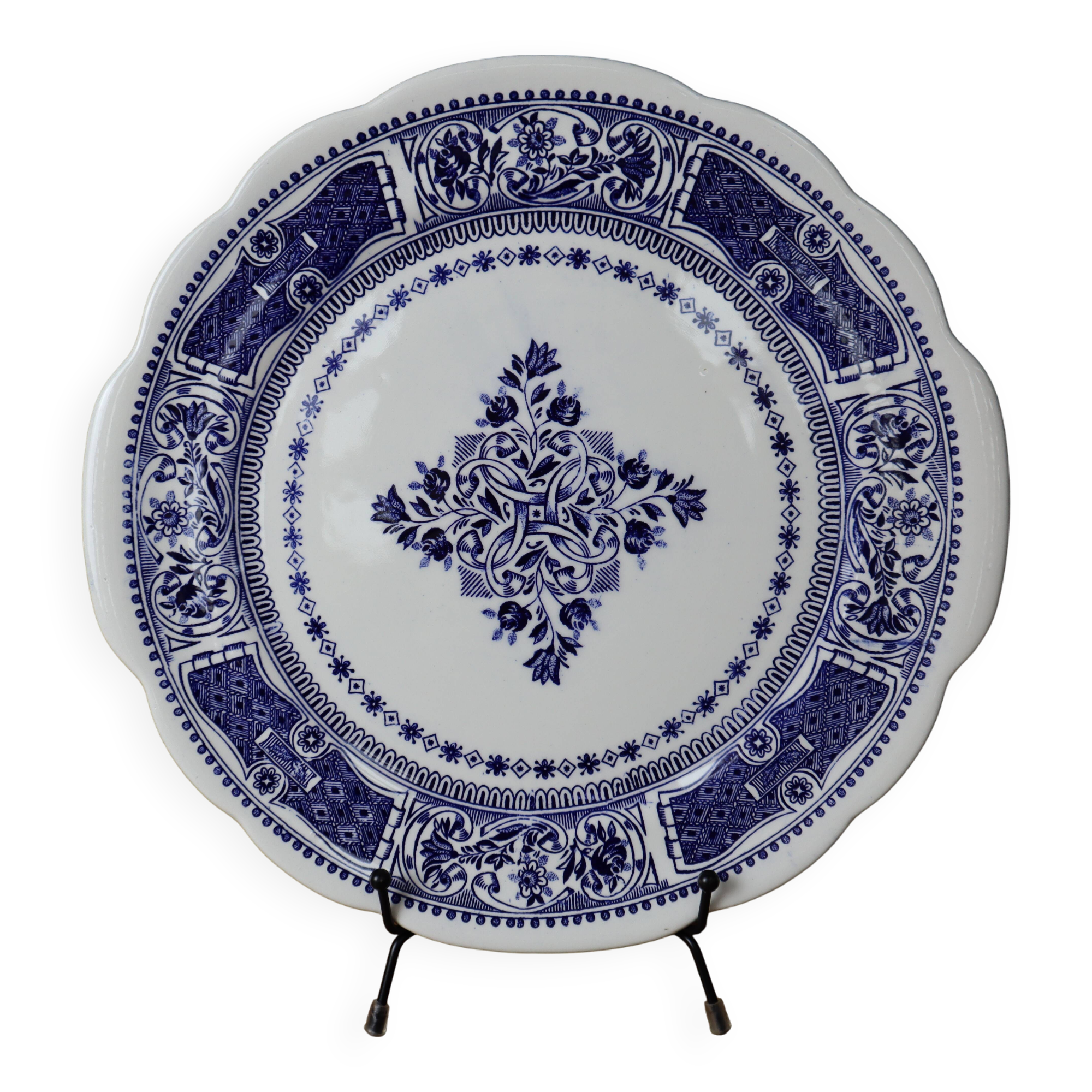 Fine Gien Terre de fer earthenware serving dish/cake dish