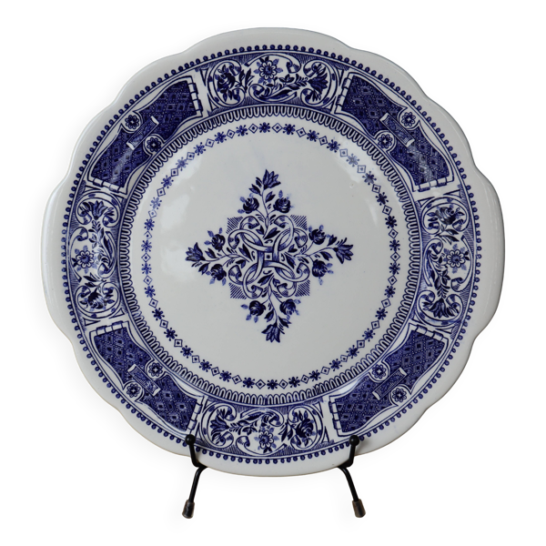 Plat de service/ plat à gâteaux en faïence fine de Gien Terre de fer