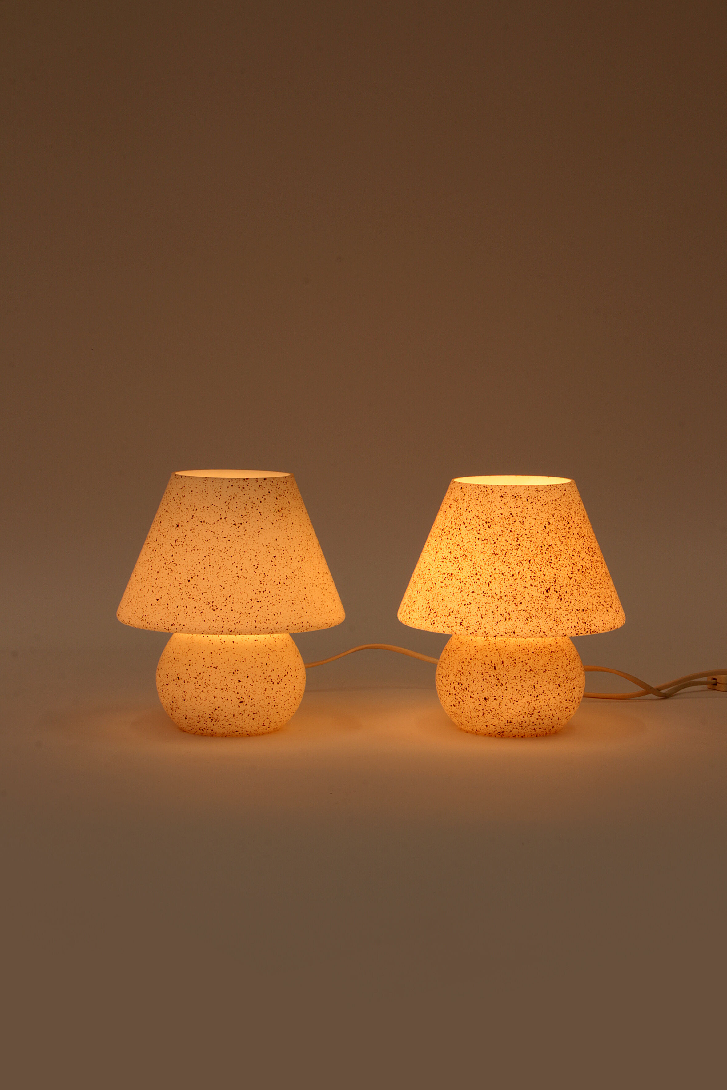 Vintage glass mushroom or champignon lamps 1960 germany.