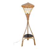 Lampadaire tripode en rotin, 1960