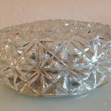 Vintage structured glass round ceiling lamp 60s-70s