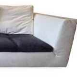 Canapé en cuir, canapé en cuir blanc Ligne Roset modèle Feng de Dider Gomez