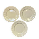 Set of 3 ivory dinner plates Digoin Sarreguemines