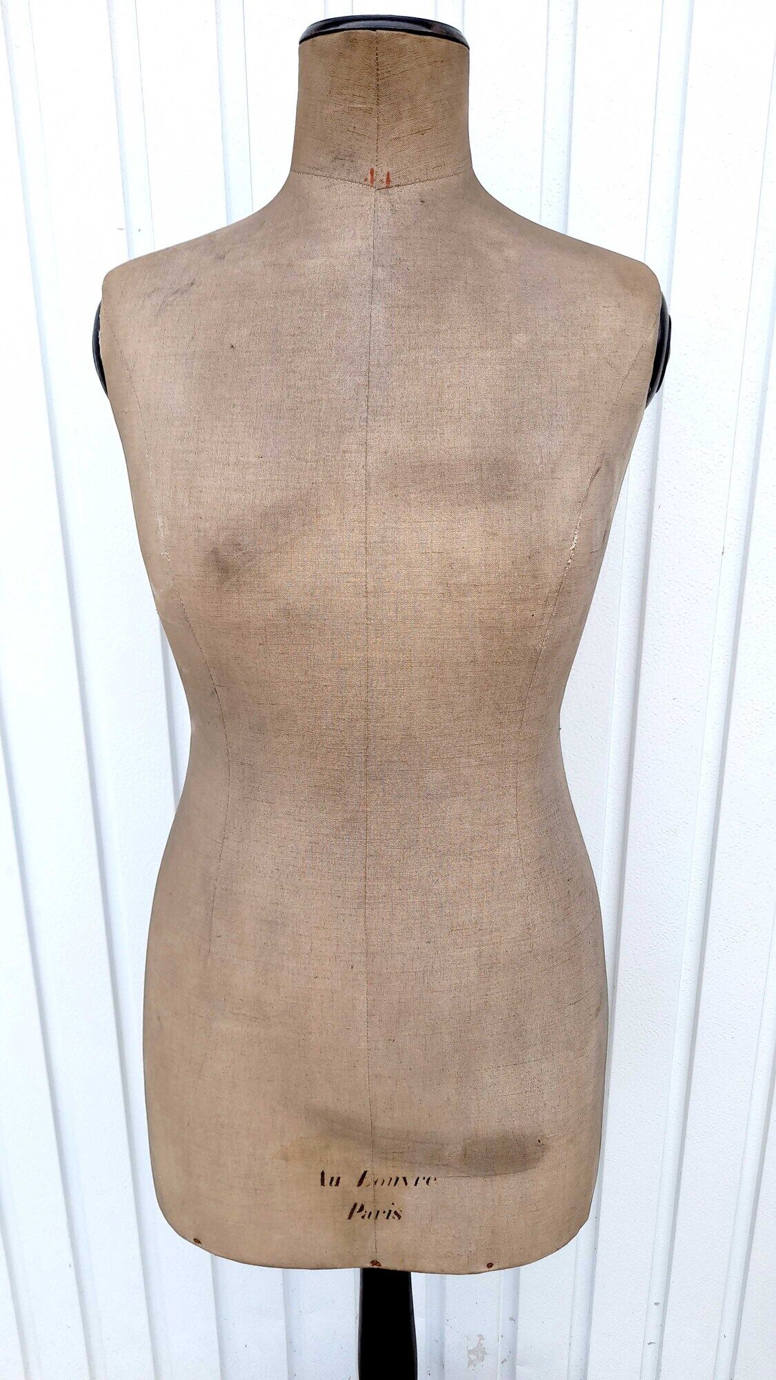 Old couture mannequin "au louvre" bust in fabrics and wood 1900 size 44