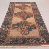 Antique caucasian rug 155x88 cm vintage, wool, red