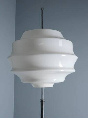 Bauhaus chrome floor lamp, 1930s, attributed to Slezák, Czechoslovakia