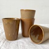 4 gobelets en grès Digoin vintage