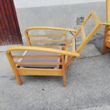 Pair of armchairs year 50 adjustable back