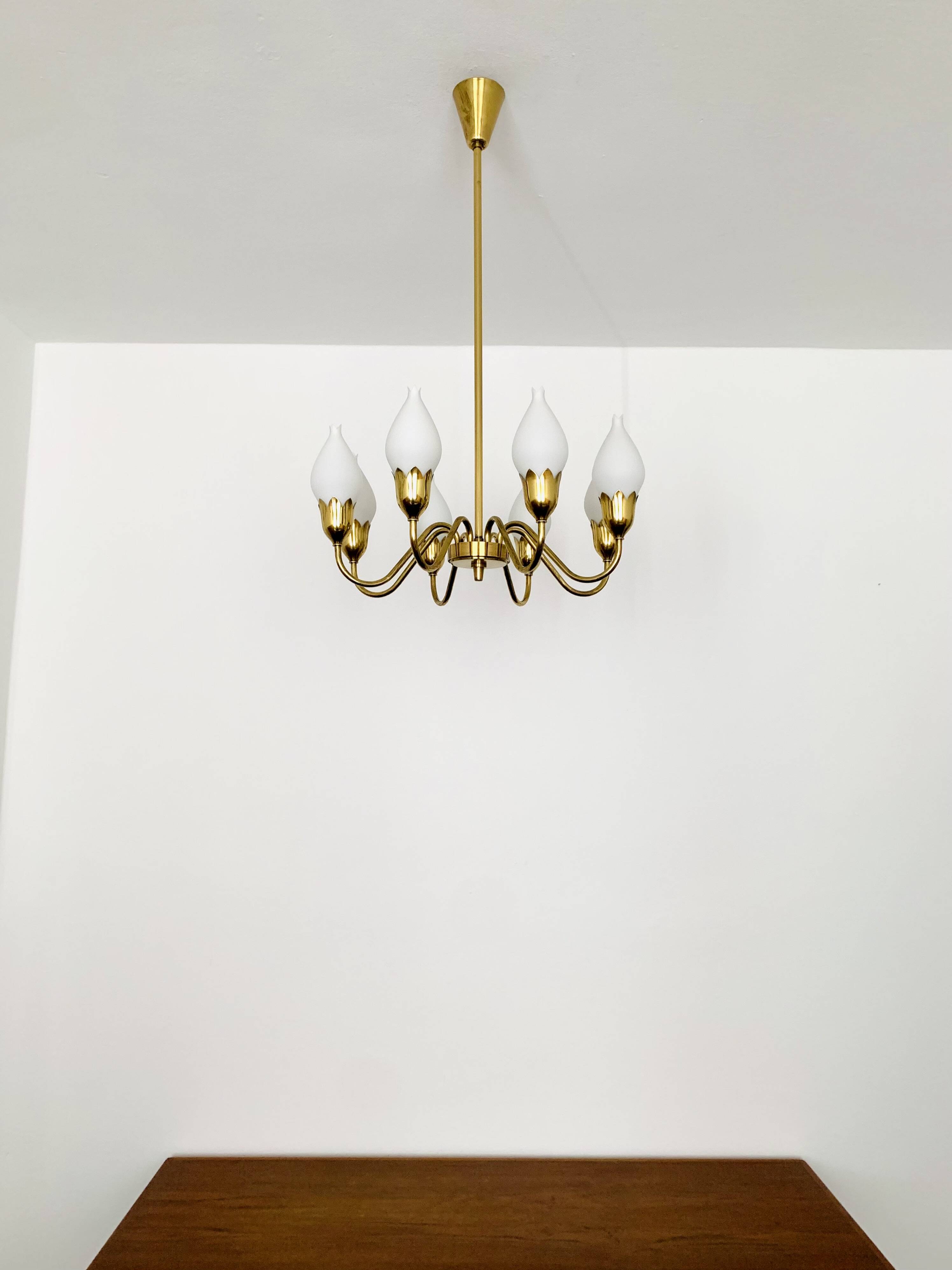 Danish Brass Chandelier by Fog and Morup