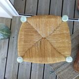 Set of 4 Bohemian straw stools