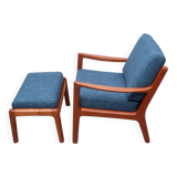 1960s armchair + ottomane teak, Ole Wanscher for Cado