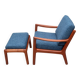 1960s armchair + ottomane teak, Ole Wanscher for Cado