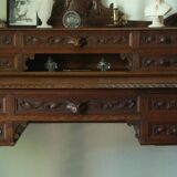 Neo-Renaissance oak cashier's desk and podium