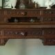 Counter desk and tiered stand in Neo-Renaissance oak