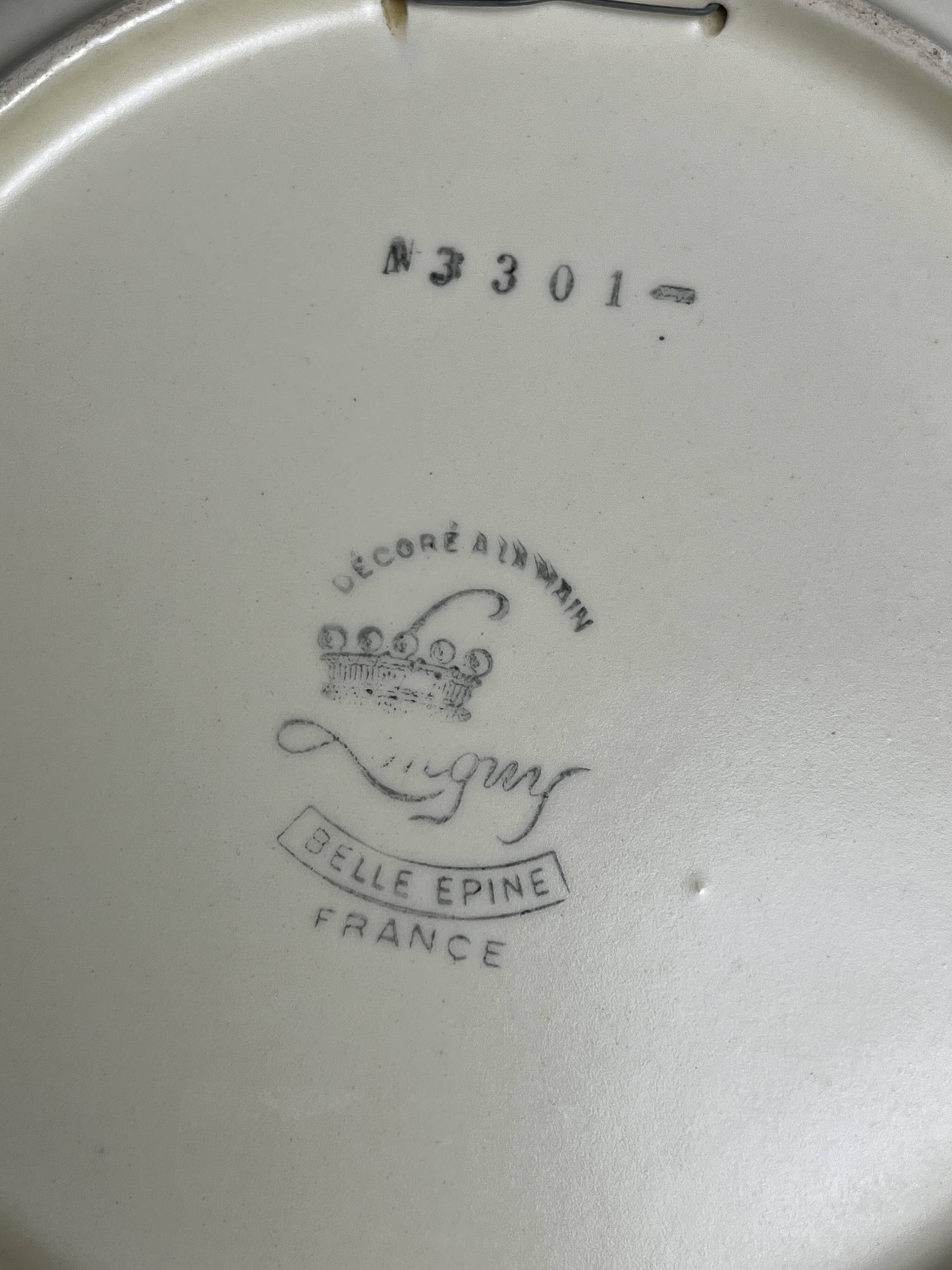 Longwy, Belle Epine earthenware plate circa 1960