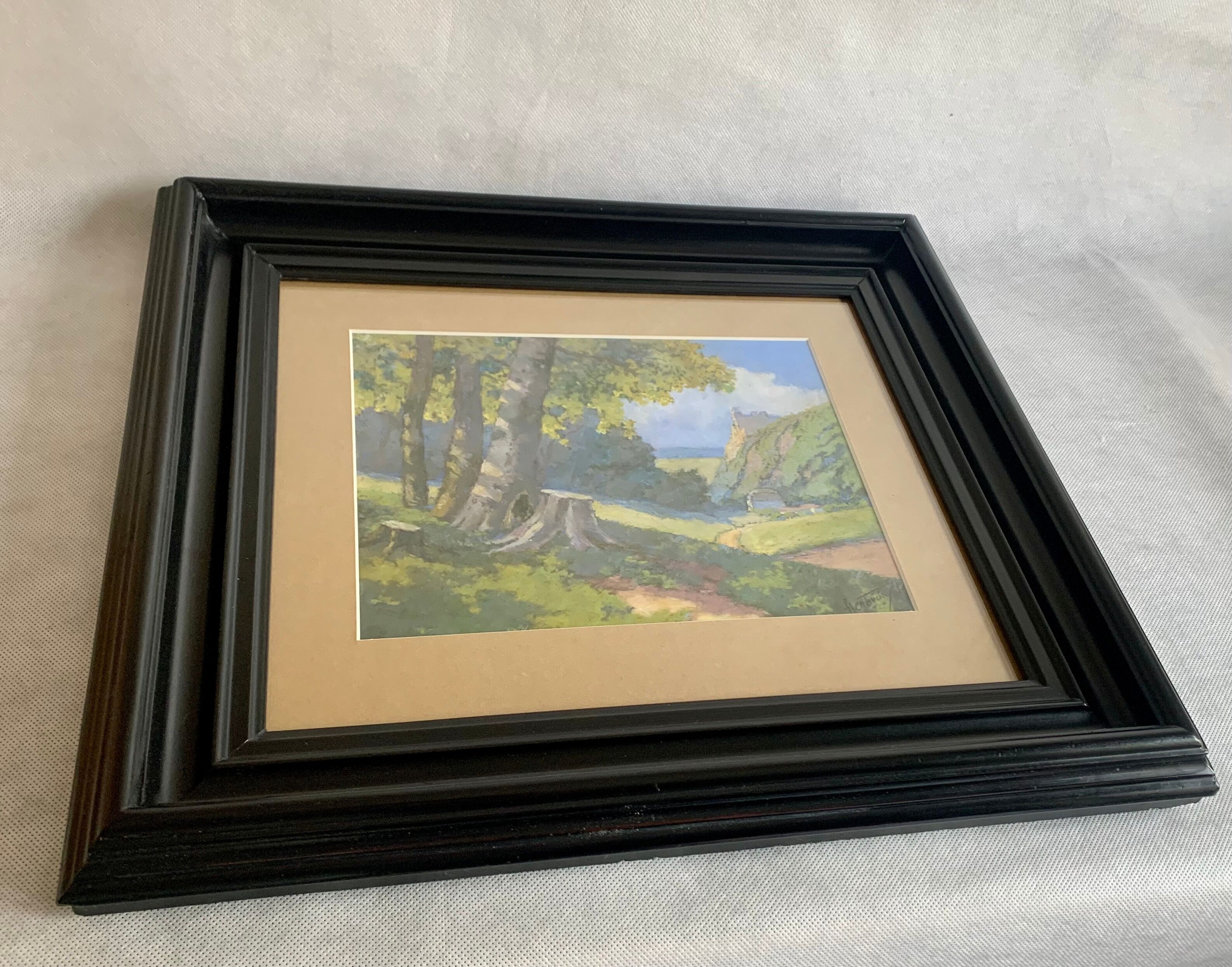 Landscape, watercolor painting 1940er