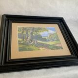 Landscape, watercolor painting 1940er