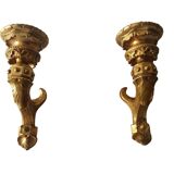 Pair of giltwood wall sconces, mid-19th century