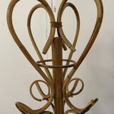 Rattan coat rack