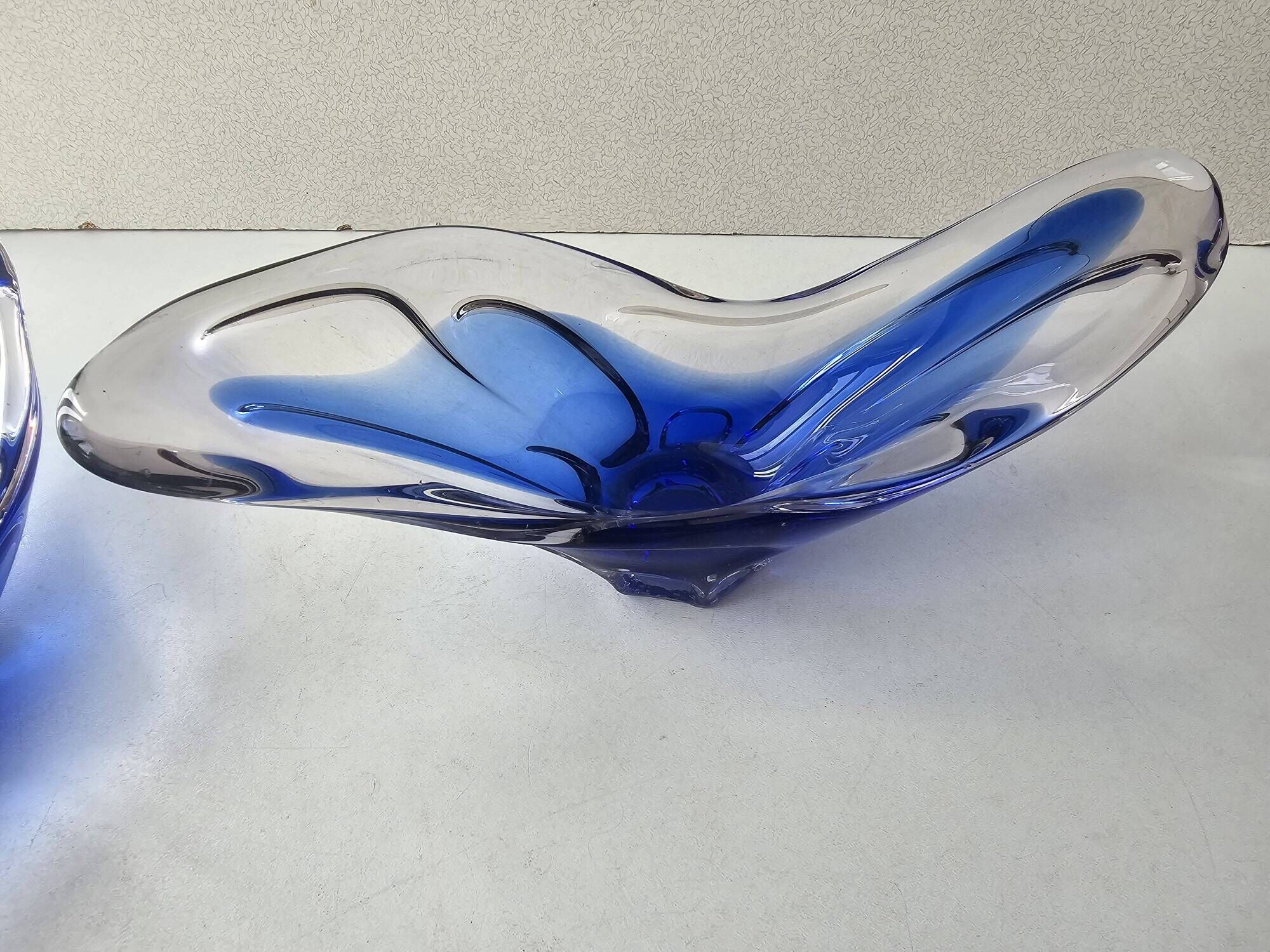 Set of 2 blue glass bowls in the style of Murano - Handmade