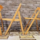 Set de 4 chaises pliantes dépareillées vintage