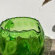 4 green water glasses and vintage blown glass carafe