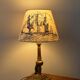 Marine decoration lampshade, antique blue toile de Jouy