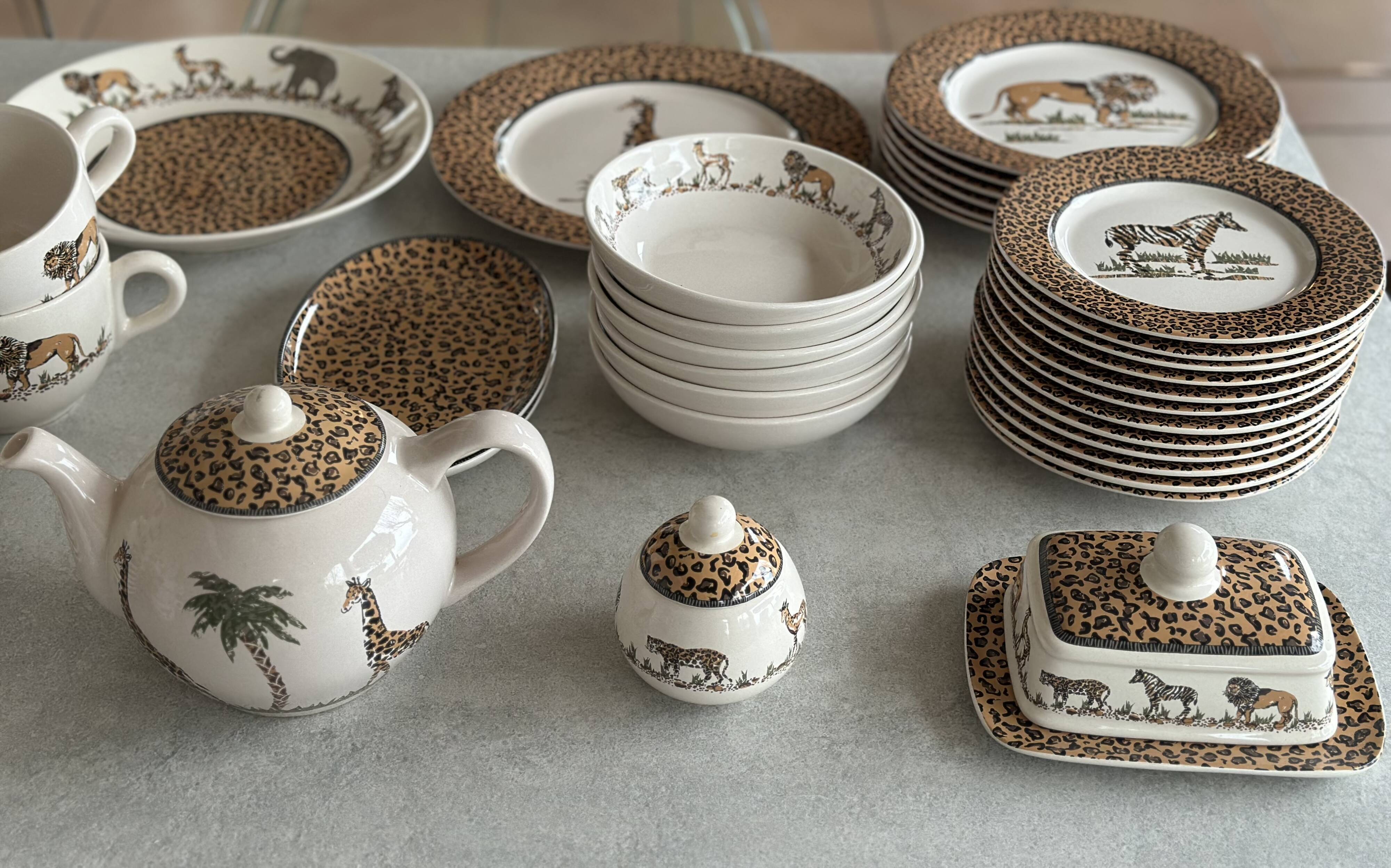 Tanganyika genevieve lethu dish set (1996) new 50 pieces | Selency