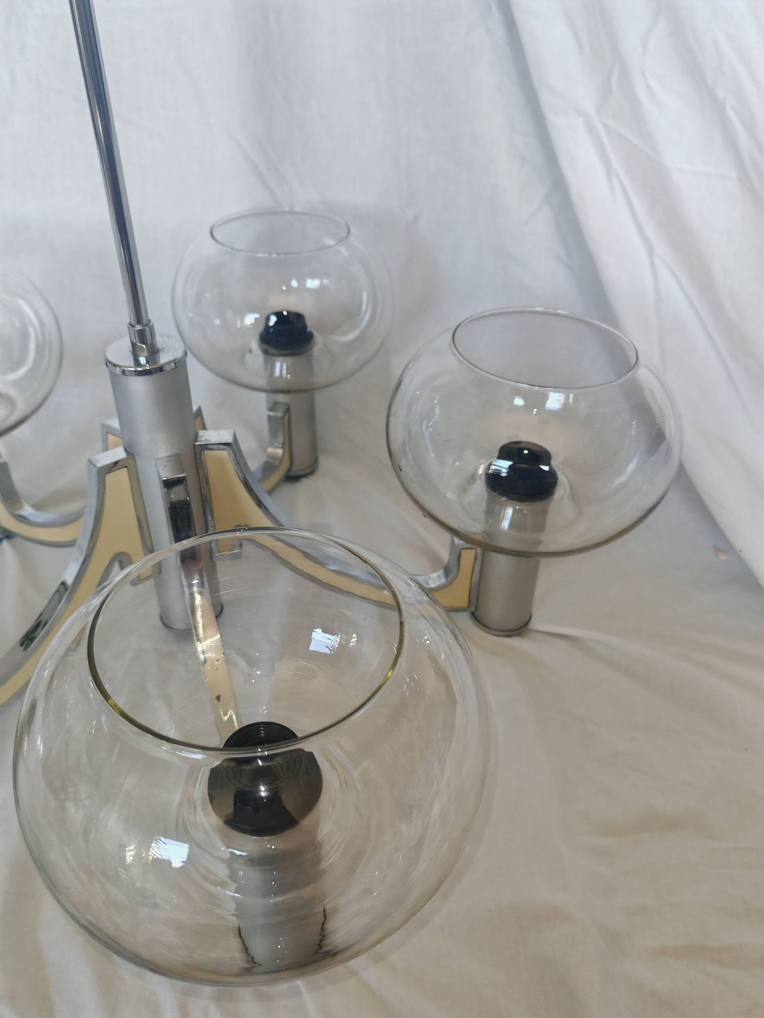 5-branched chandelier by Sciolari, Italy, space age, 1970