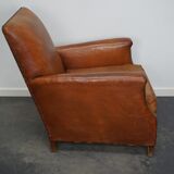 Fauteuil club cognac, années 1940