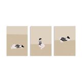 Set of 3 figure giclee prints