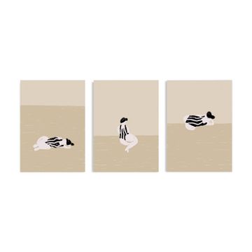 Set of 3 figure giclee prints