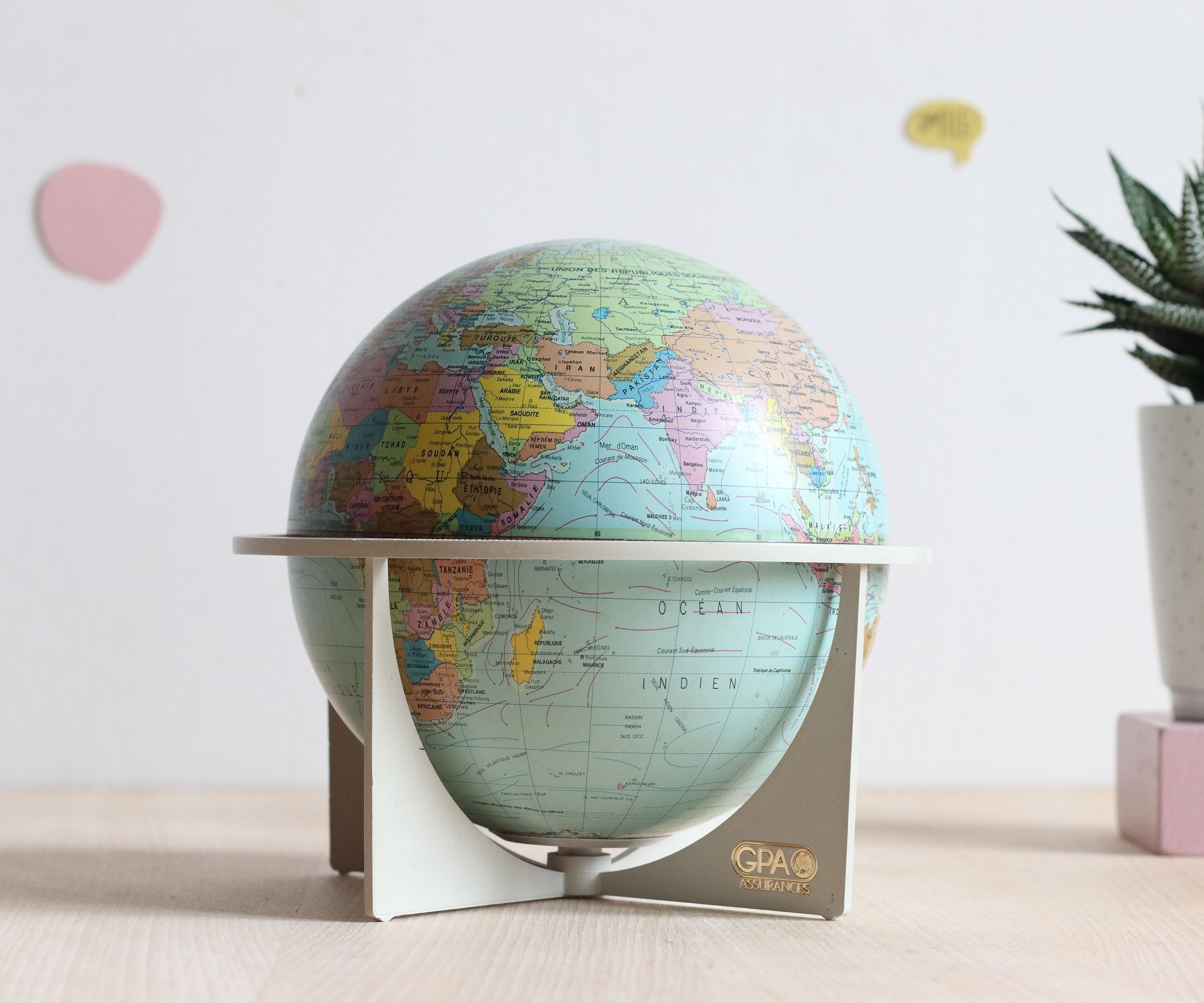 Globe terrestre vintage Scan Globe Danemark
