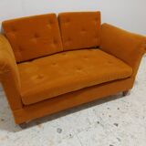 Sofa, daybed art deco, orange velvet