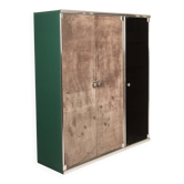 Guido Faleschini Astro Smoked Glass and Suede Cabinets for i4 Mariani 1979