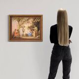 Painting tempera on paper Adoration of the Shepherds from 19th century