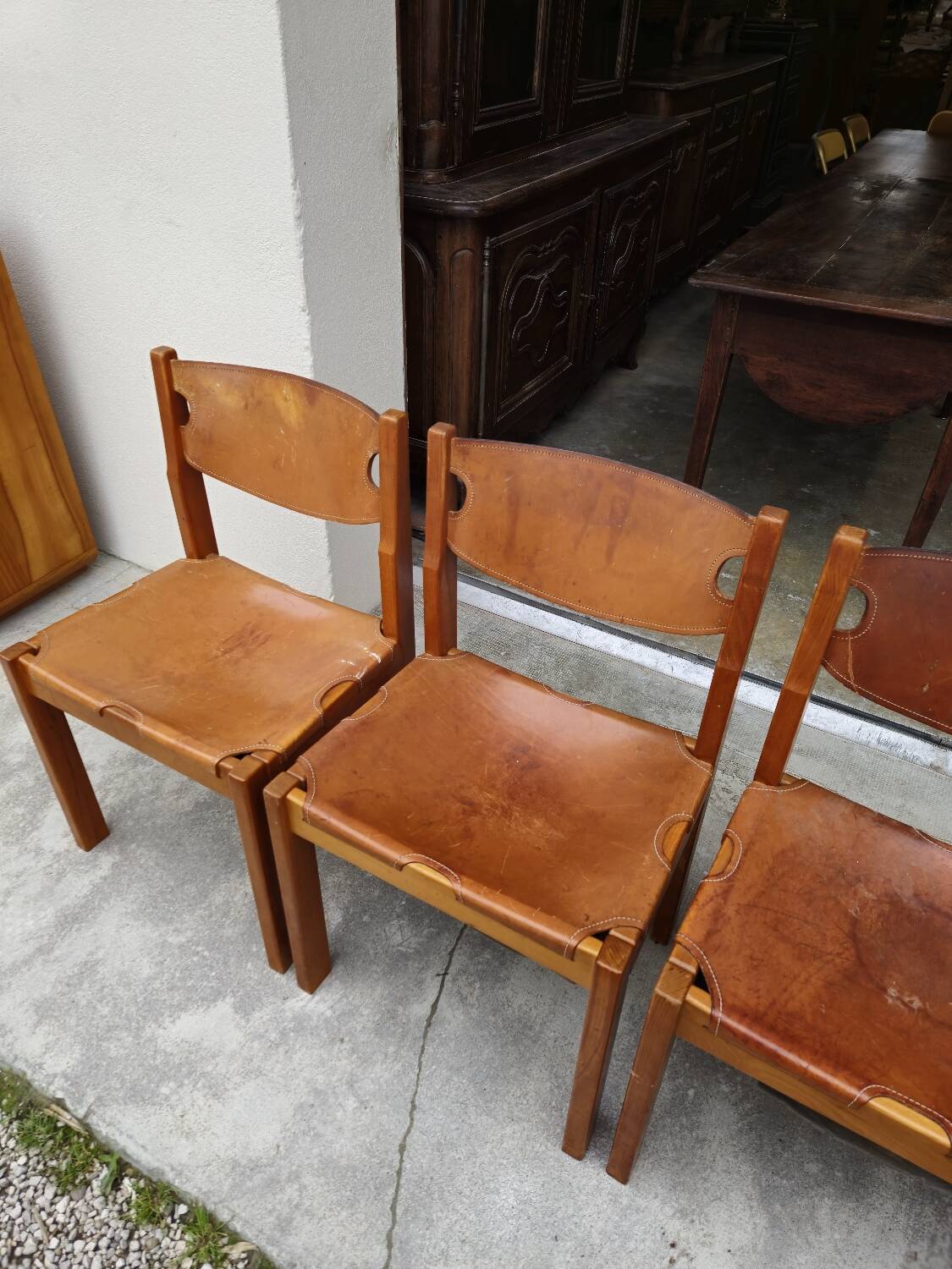 Dining room set table and 6 chairs Maison Regain in Elm
