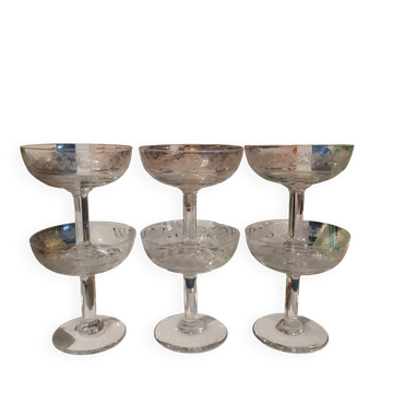 Antique Art Nouveau champagne glasses