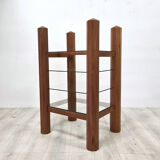 Custom made solid wood and glass hifi rack, 1970s