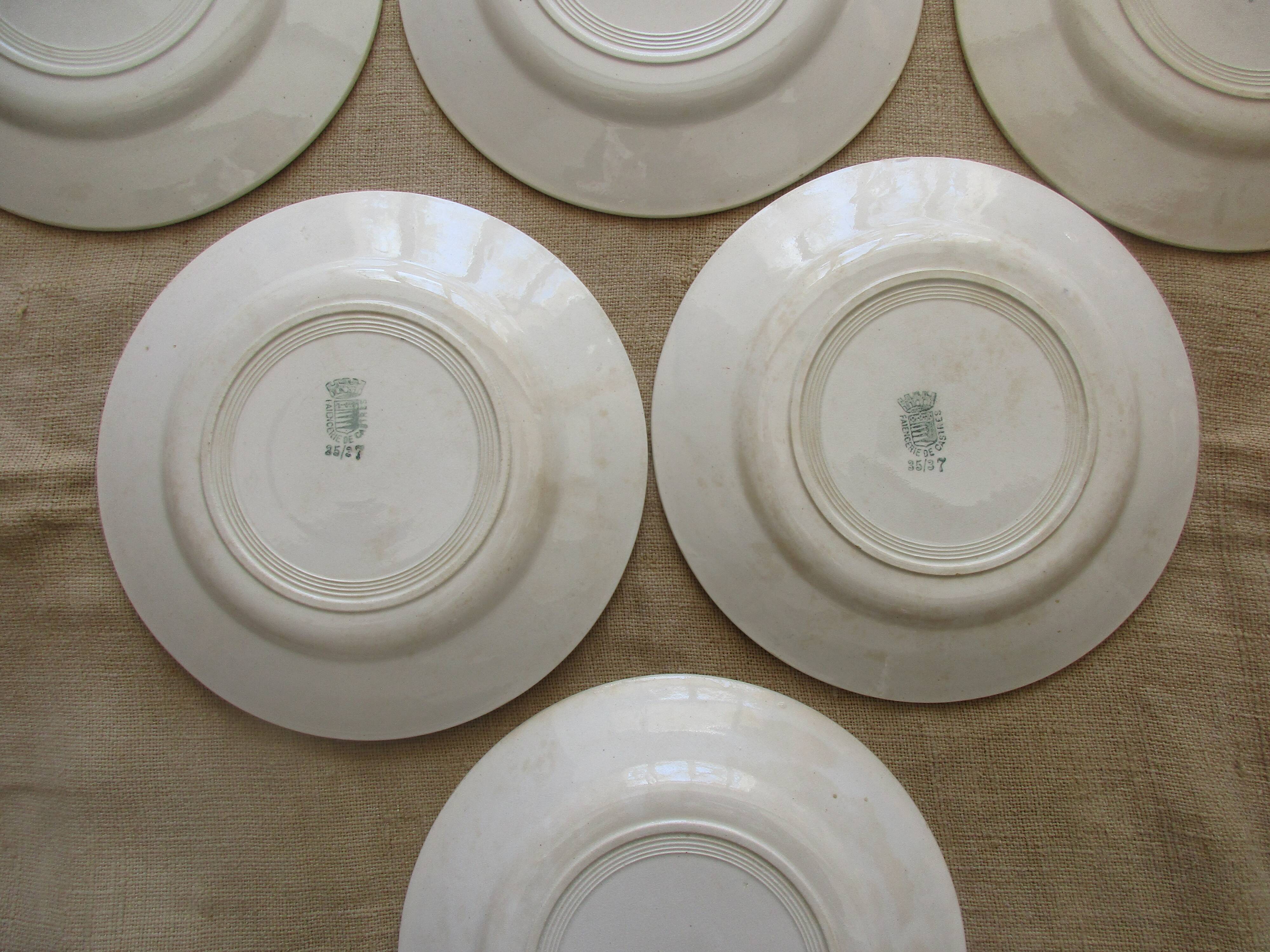 6 plates for castres faiencerie dessert